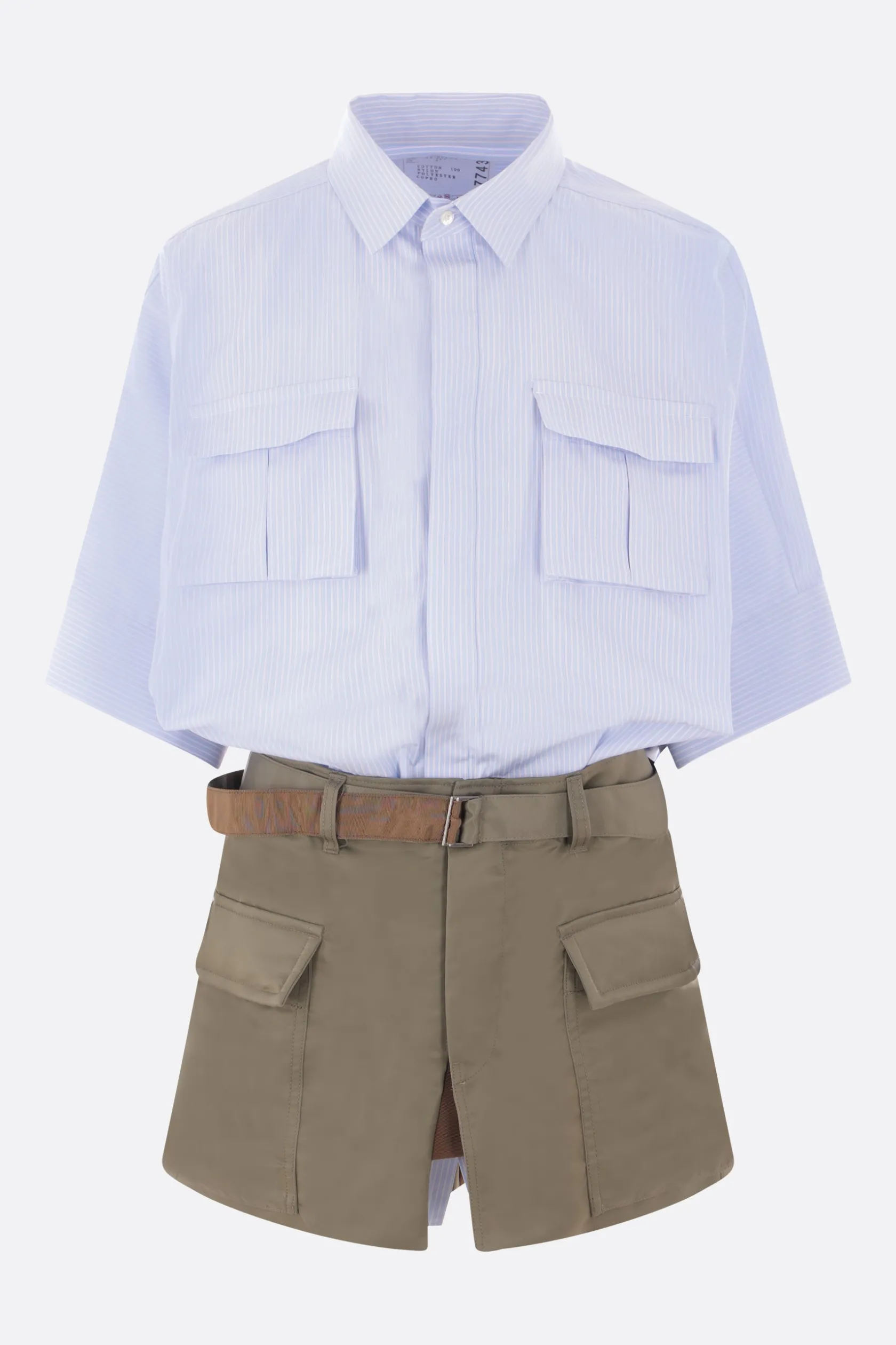 Abiti>SACAI miniabito in popeline e nylon Multicolor