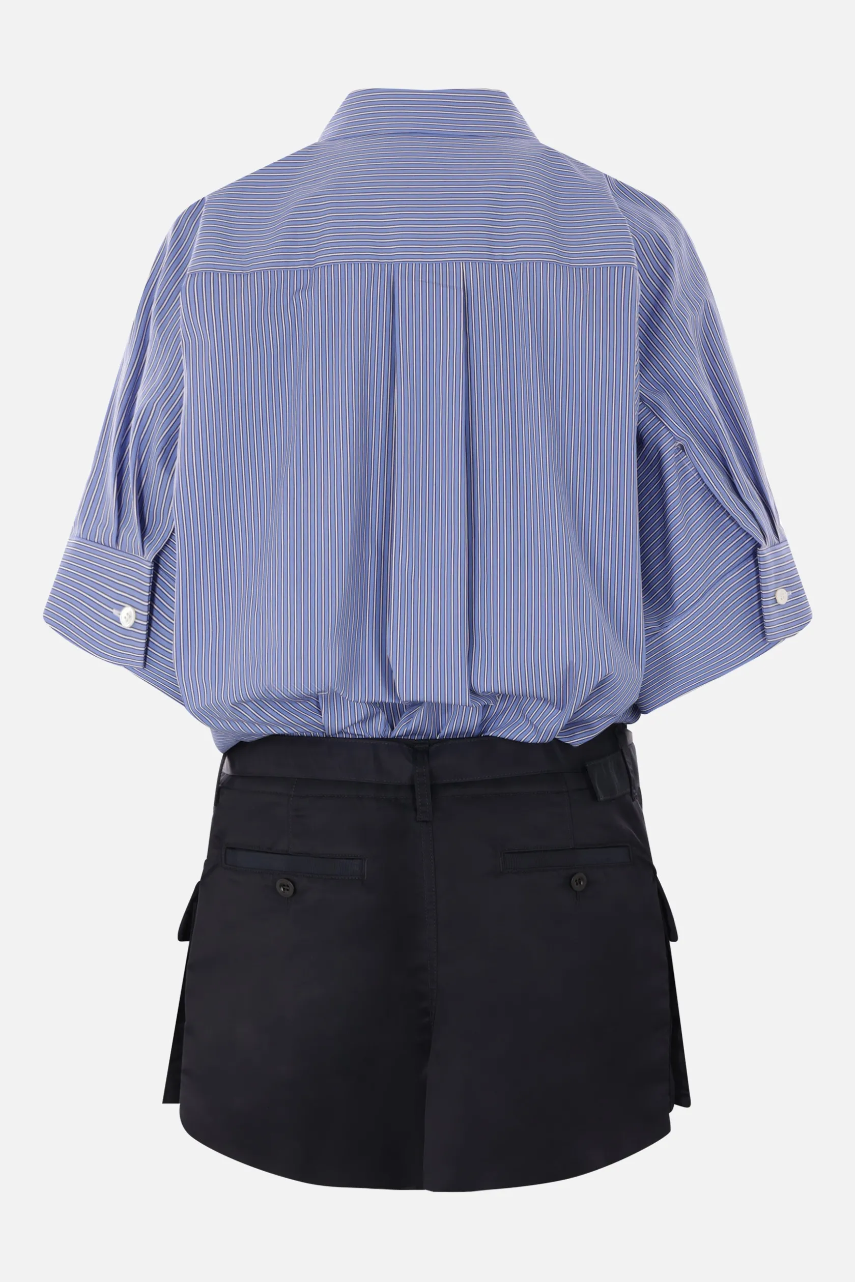 Abiti>SACAI miniabito in popeline e nylon Blu