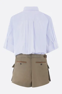 Abiti>SACAI miniabito in popeline e nylon Multicolor