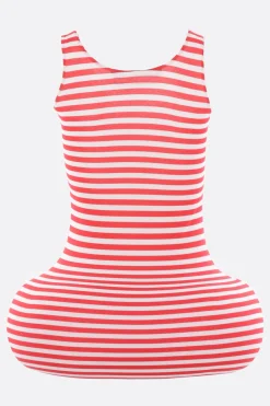 Abiti>DURAN LANTINK miniabito smanicato in jersey stretch a righe Rosso