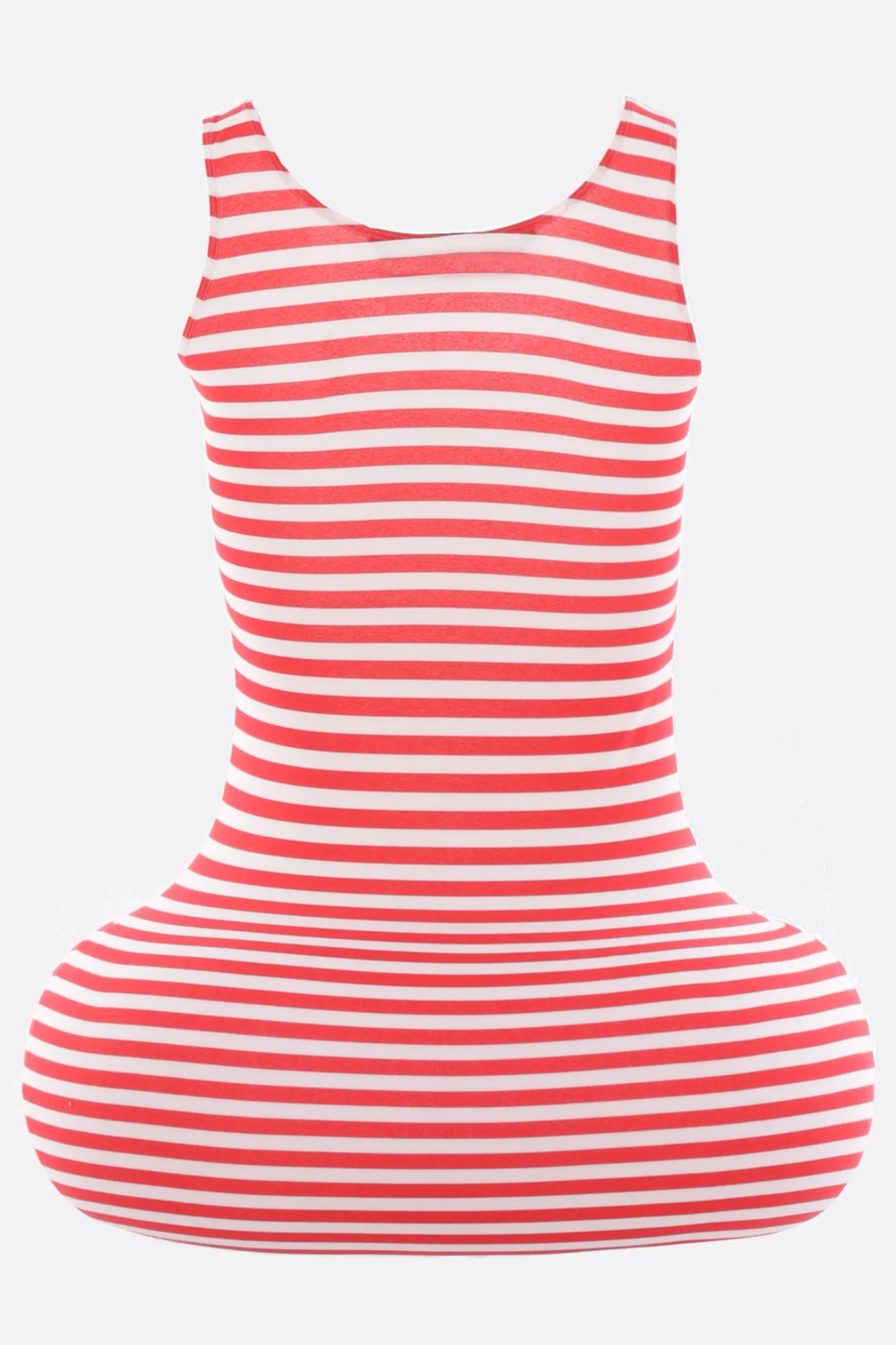 Abiti>DURAN LANTINK miniabito smanicato in jersey stretch a righe Rosso