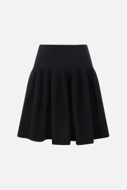 Gonne>CFCL minigonna Hypha in maglia a coste Nero