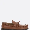 Mocassini E Slippers>JW ANDERSON mocassino in pelle liscia con rouche Marrone
