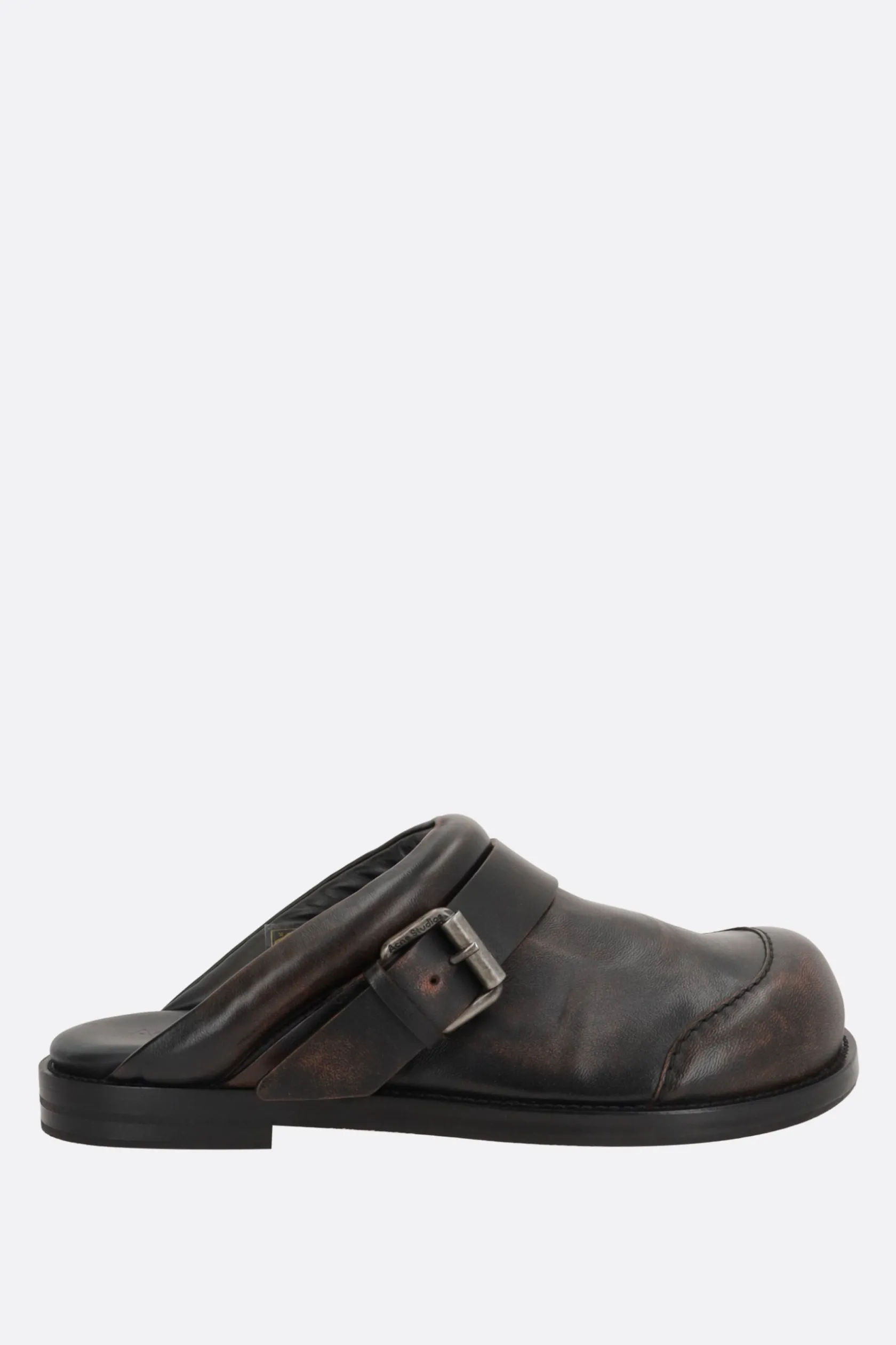 Scarpe Basse>ACNE STUDIOS mule con fibbia in pelle lucida Marrone