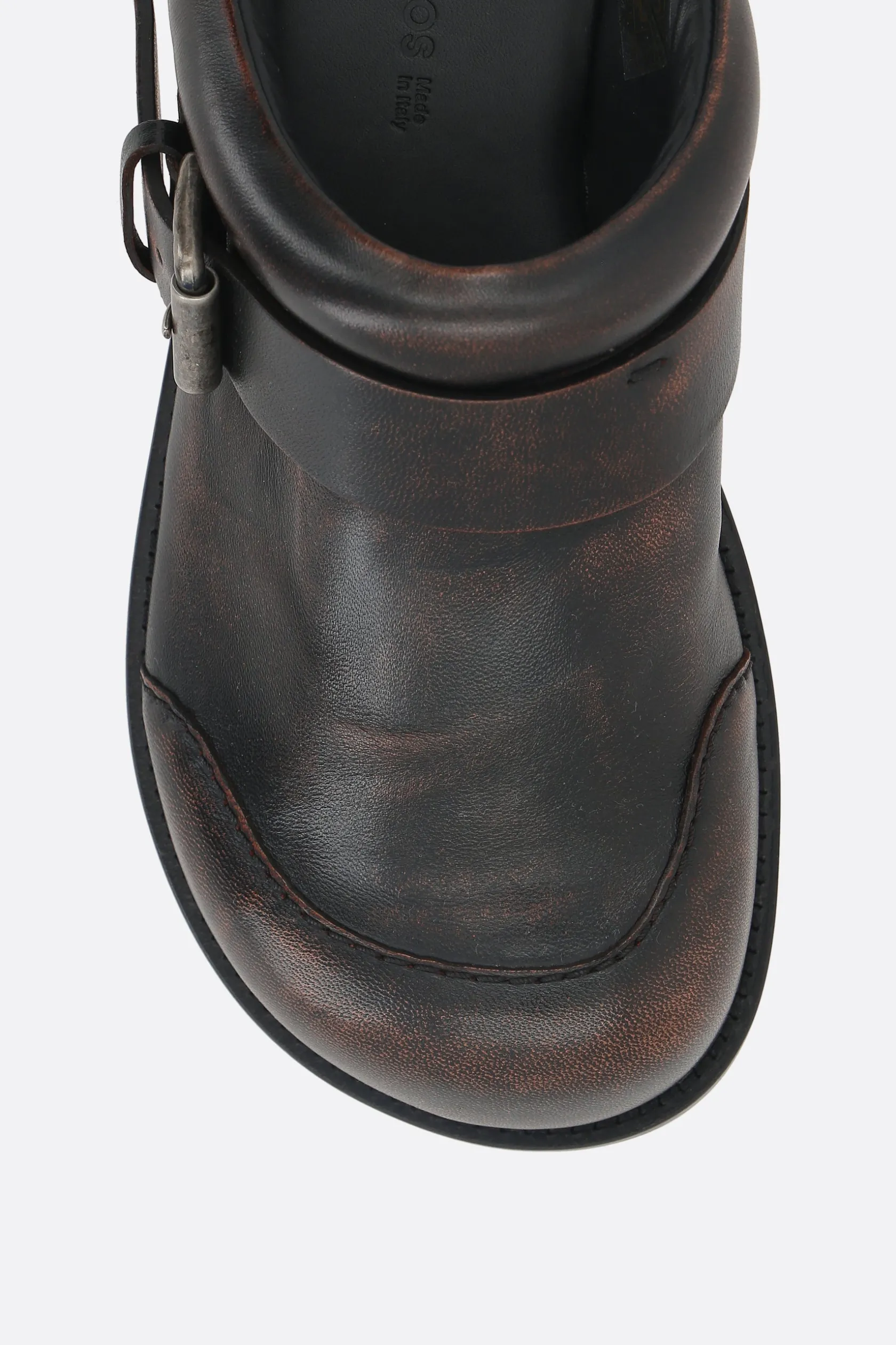 Scarpe Basse>ACNE STUDIOS mule con fibbia in pelle lucida Marrone