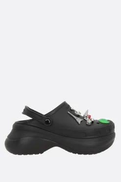 Mocassini E Slippers>BALENCIAGA mule Crocs™ Jibbitz™ in gomma con charm Nero