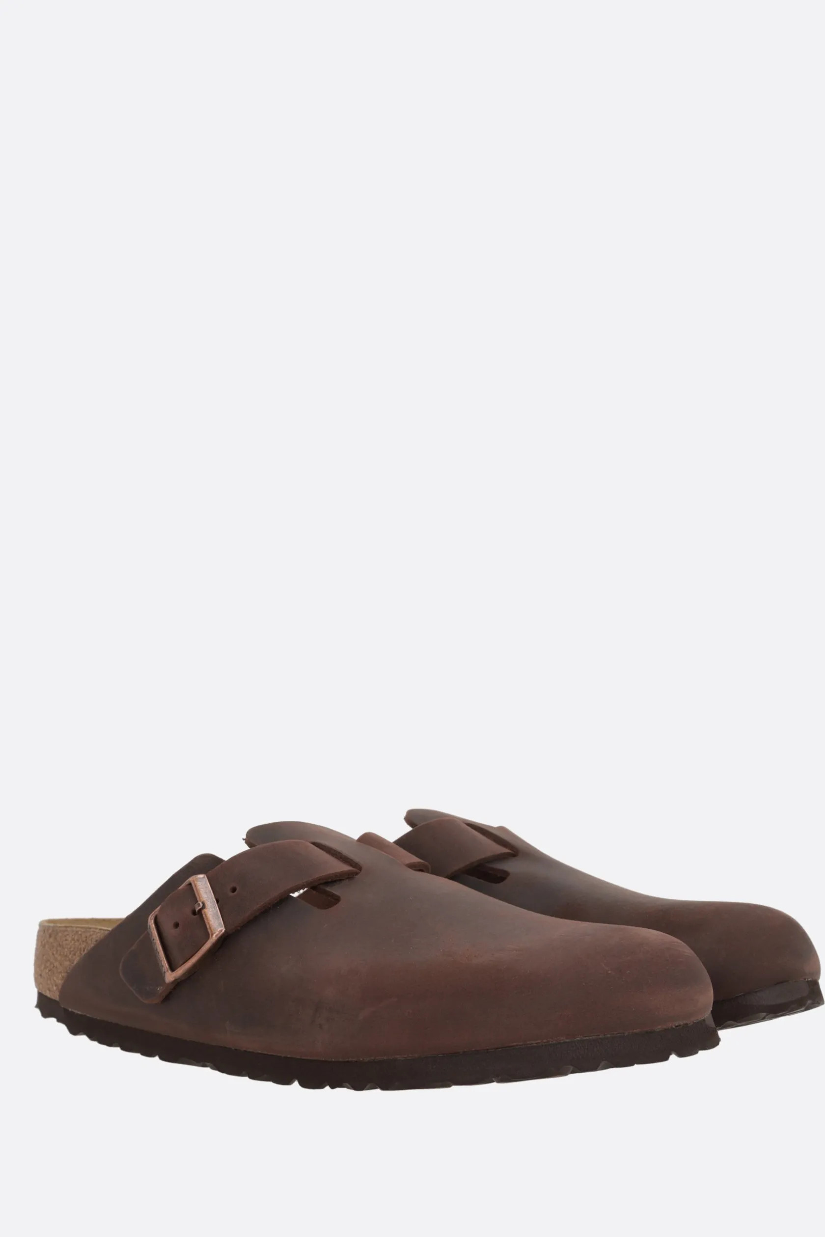 Mocassini E Slippers>BIRKENSTOCK mule flat Boston BS in nubuck (Narrow Fit) Marrone