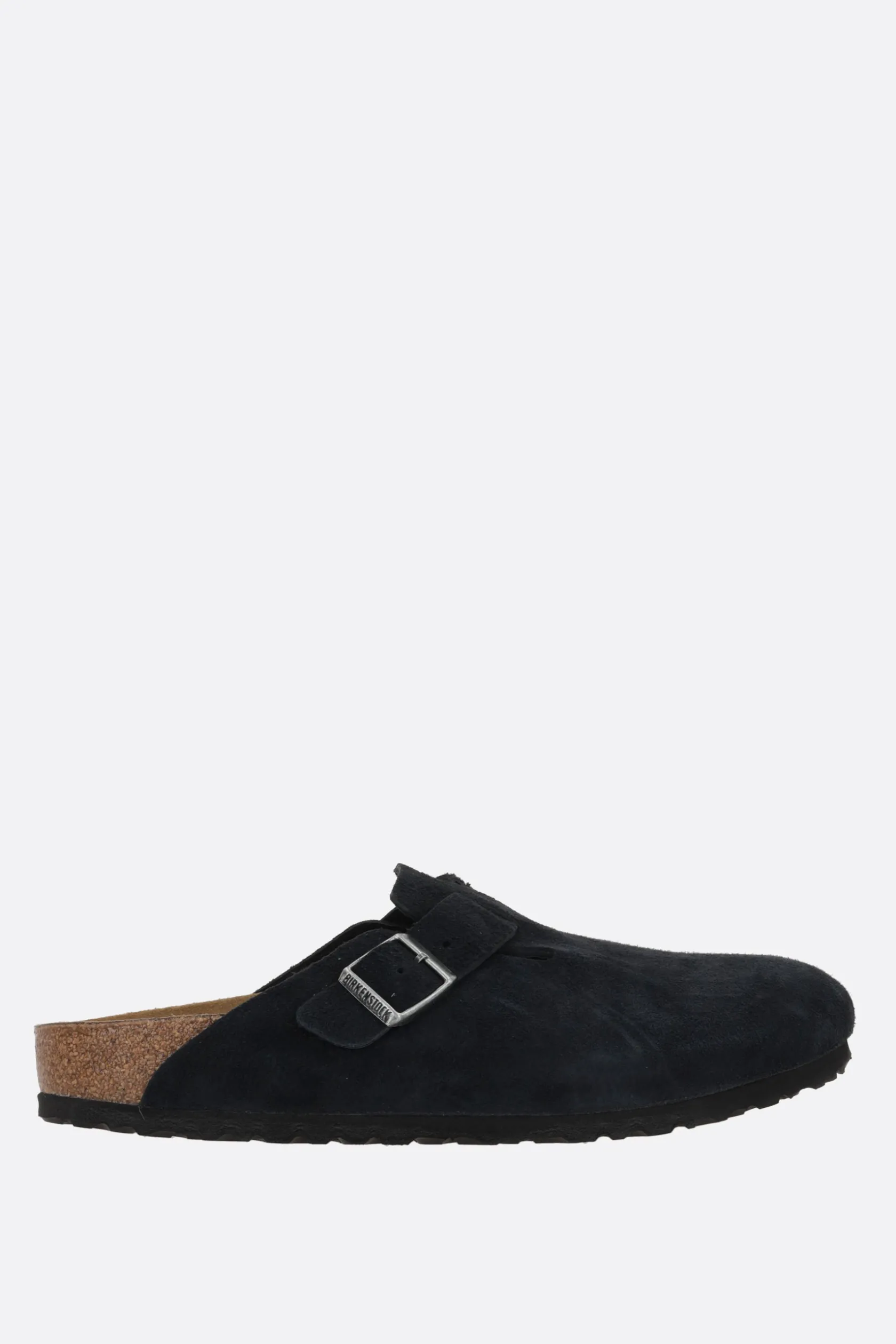 Mocassini E Slippers>BIRKENSTOCK mule flat Boston BS in suede (Narrow Fit) Nero