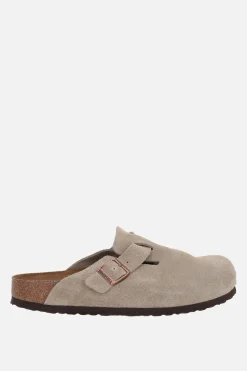 Mocassini E Slippers>BIRKENSTOCK mule flat Boston BS in suede (Narrow Fit) Neutro