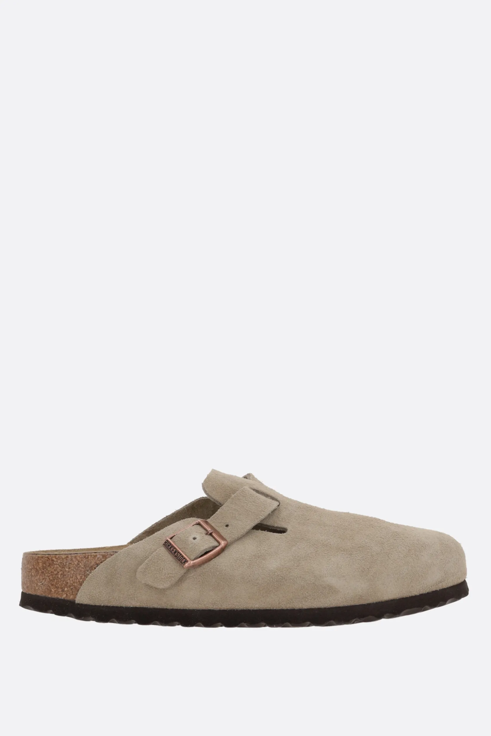 Décolletés E Slingbacks>BIRKENSTOCK mule flat Boston BS in suede (Narrow Fit) Neutro