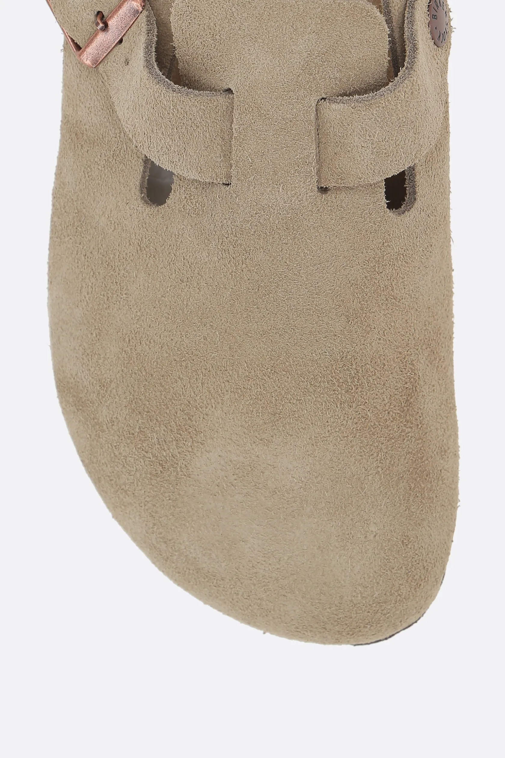Décolletés E Slingbacks>BIRKENSTOCK mule flat Boston BS in suede (Narrow Fit) Neutro