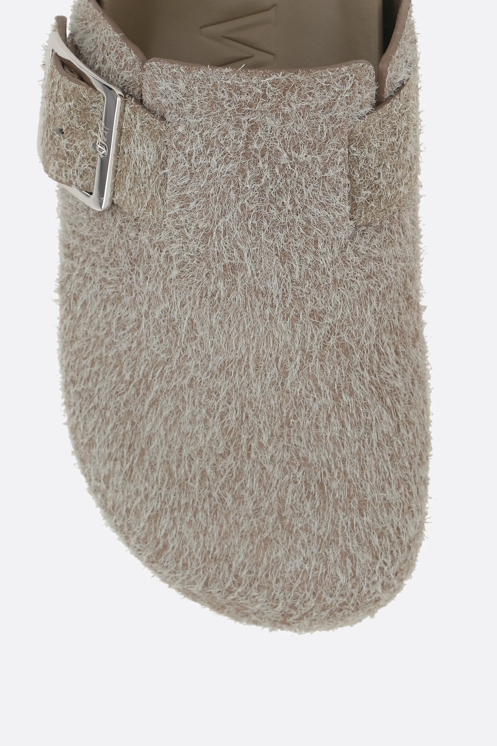 Décolletés E Slingbacks>LOEWE mule flat Ease Buckle in suede spazzolato Verde