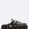 Décolletés E Slingbacks>TOGA PULLA mule flat in pelle liscia con borchie Nero