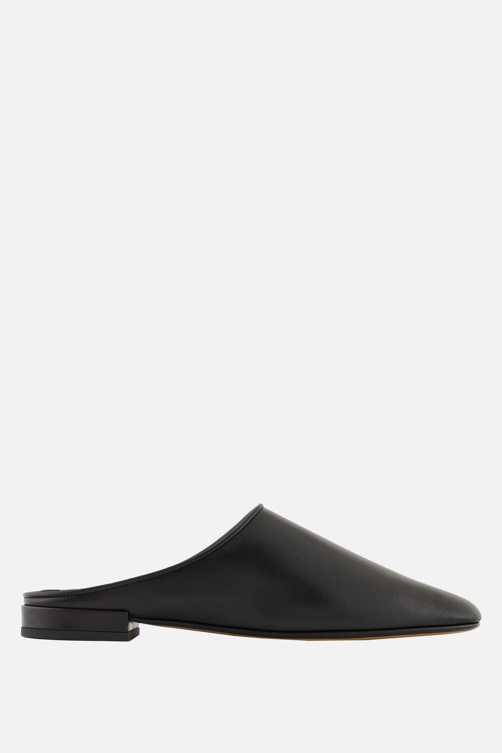 Décolletés E Slingbacks>GIORGIO ARMANI - 10 CORSO COMO mule flat in pelle liscia Nero
