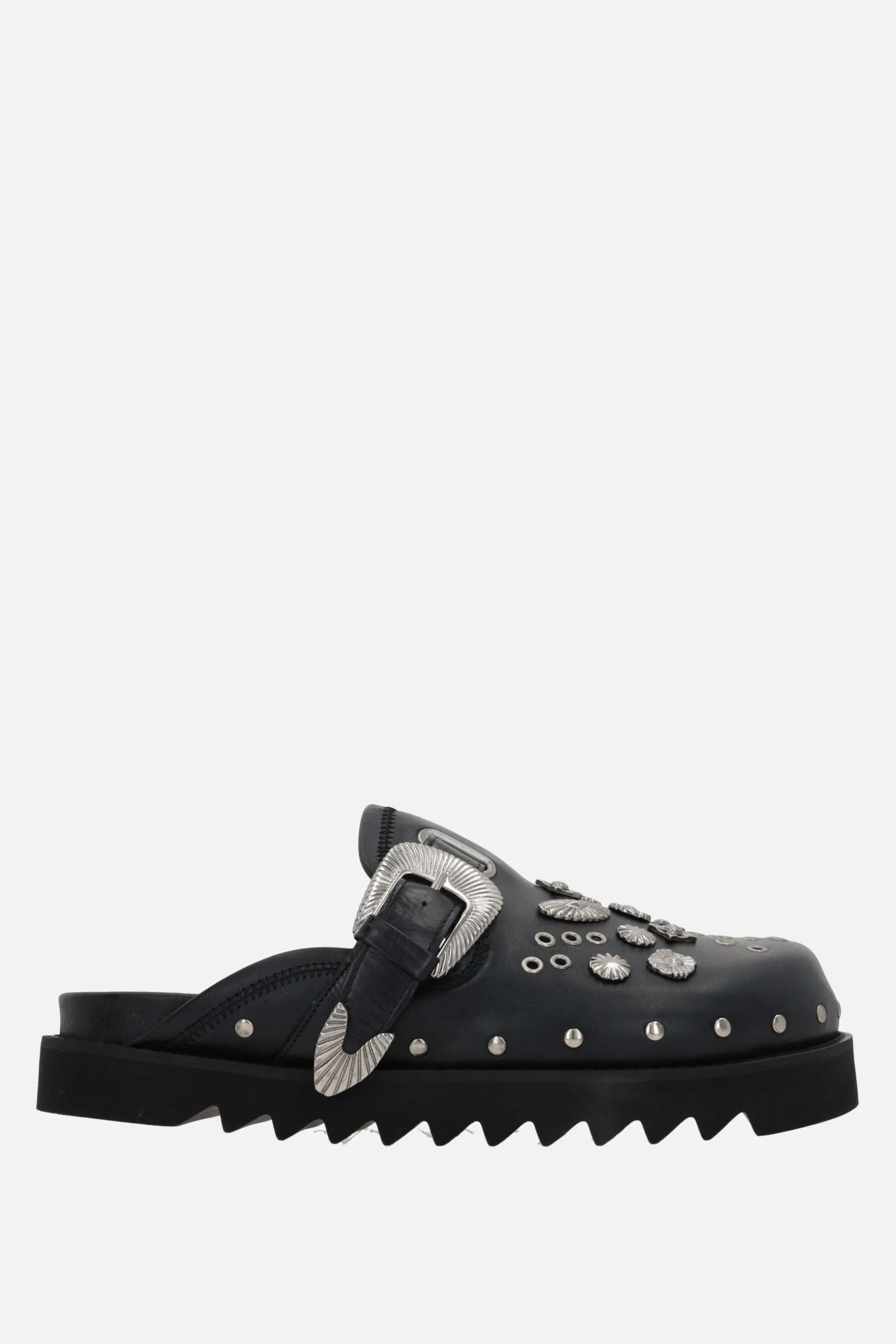 Mocassini E Slippers>TOGA VIRILIS mule in pelle liscia con borchie Nero