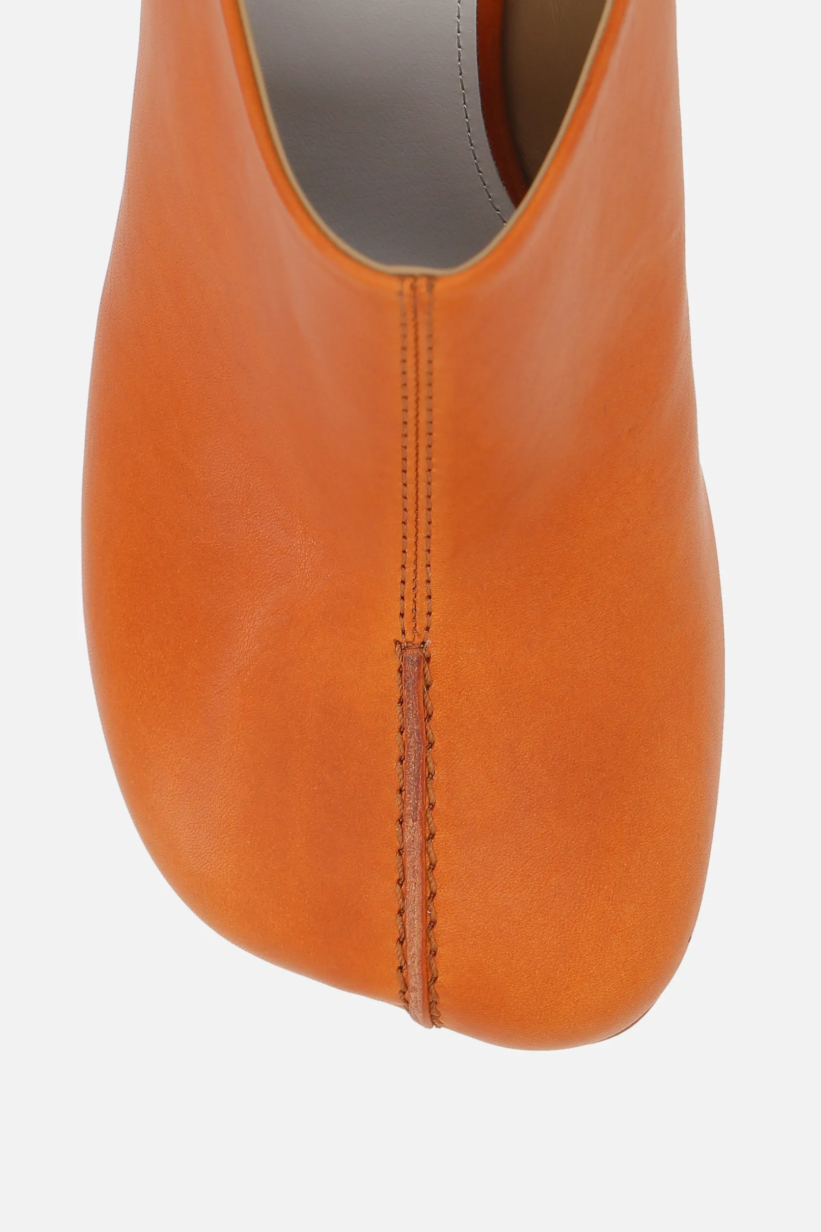Décolletés E Slingbacks>MM6 mule in pelle stitch-out Arancione