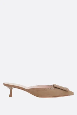 Décolletés E Slingbacks>ROGER VIVIER mule Viv' in The City in suede Neutro