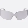 Accessori Da Indossare>BALENCIAGA occhiale da sole Mono Square in nylon iniettato Argento