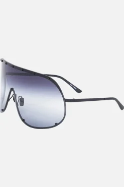Accessori Da Indossare>RICK OWENS occhiale da sole Shield in metallo Nero