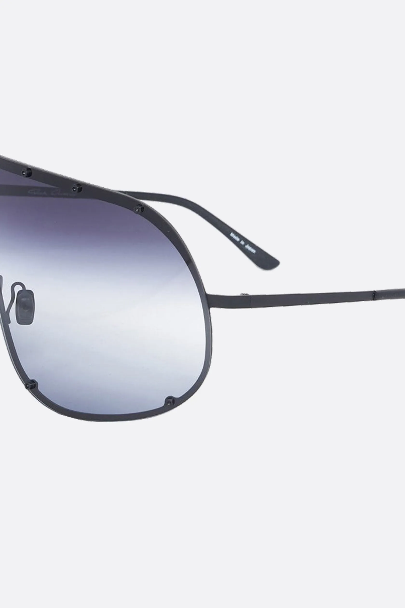 Accessori Da Indossare>RICK OWENS occhiale da sole Shield in metallo Nero