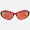 Accessori Da Indossare>BALENCIAGA occhiale da sole Sporty B Round in acetato Rosso