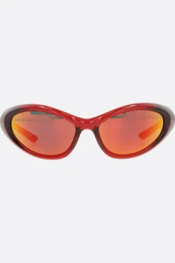 Accessori Da Indossare>BALENCIAGA occhiale da sole Sporty B Round in acetato Rosso