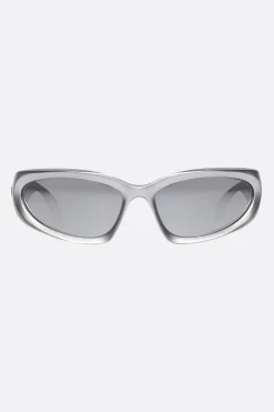Accessori Da Indossare>BALENCIAGA occhiale da sole Swift Oval in nylon iniettato bio Argento