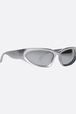 Accessori Da Indossare>BALENCIAGA occhiale da sole Swift Oval in nylon iniettato bio Argento