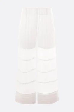 Pantaloni>ROISIN PIERCE pantalone a gamba ampia in cotone e organza Bianco