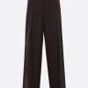Pantaloni>JIL SANDER pantalone a gamba ampia in misto seta Marrone