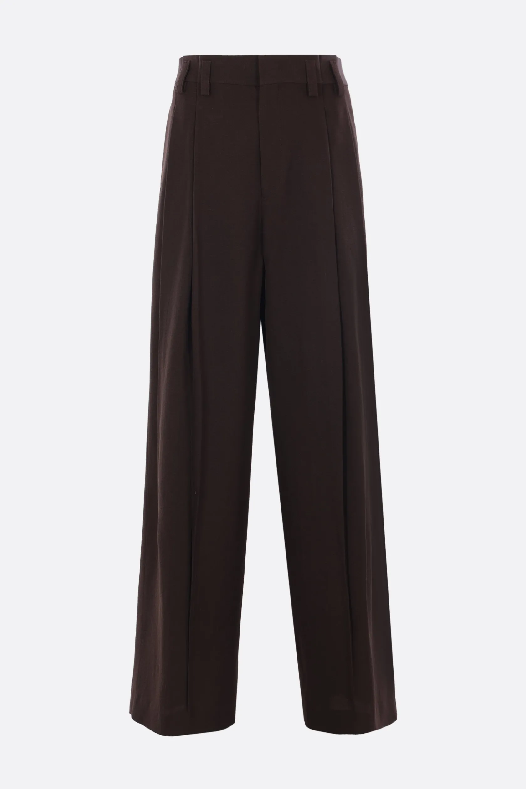 Pantaloni>JIL SANDER pantalone a gamba ampia in misto seta Marrone