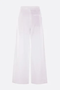 Pantaloni>ALBERTO BIANI pantalone a gamba ampia in cotone Bianco
