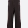 Pantaloni>DRIES VAN NOTEN pantalone a gamba ampia Pilan in lino e lana Marrone