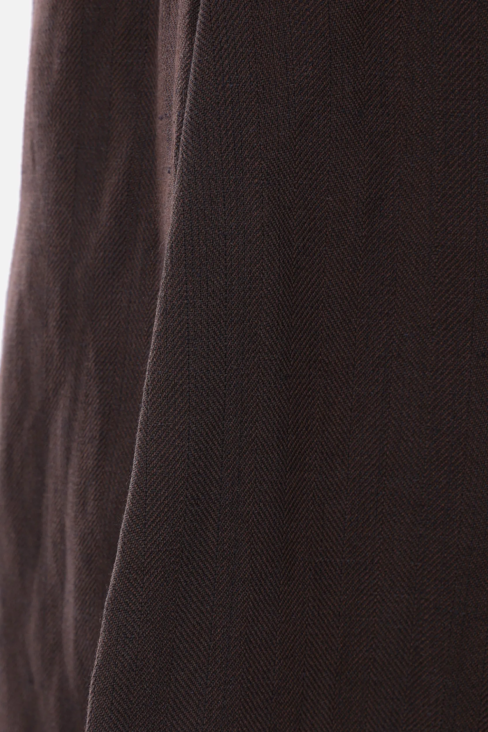 Pantaloni>DRIES VAN NOTEN pantalone a gamba ampia Pilan in lino e lana Marrone