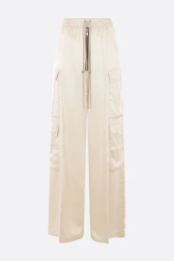 Pantaloni>RICK OWENS pantalone cargo Belas in raso Bianco