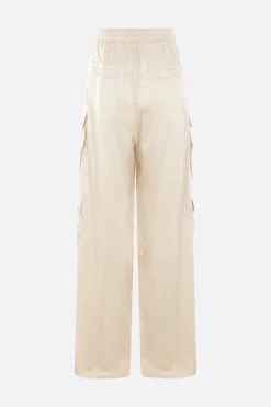 Pantaloni>RICK OWENS pantalone cargo Belas in raso Bianco