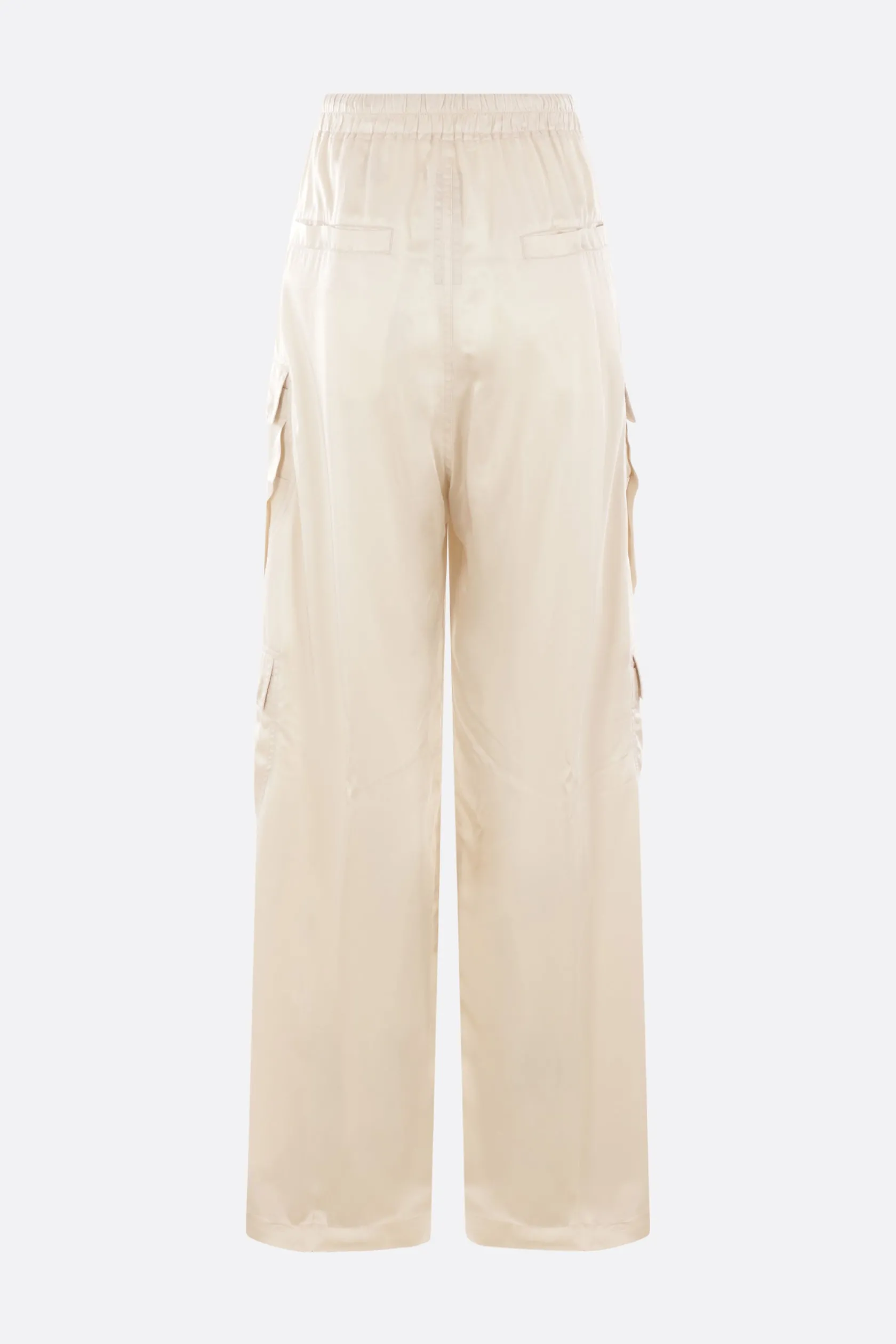 Pantaloni>RICK OWENS pantalone cargo Belas in raso Bianco