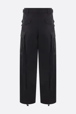 Pantaloni>SACAI pantalone cargo in misto lana con cintura Nero