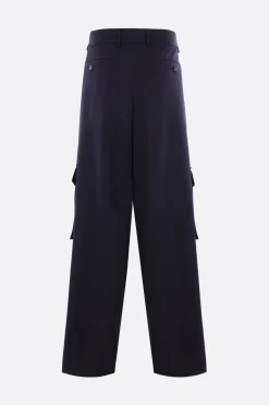 Pantaloni>DRIES VAN NOTEN pantalone cargo Piers in gabardine Blu