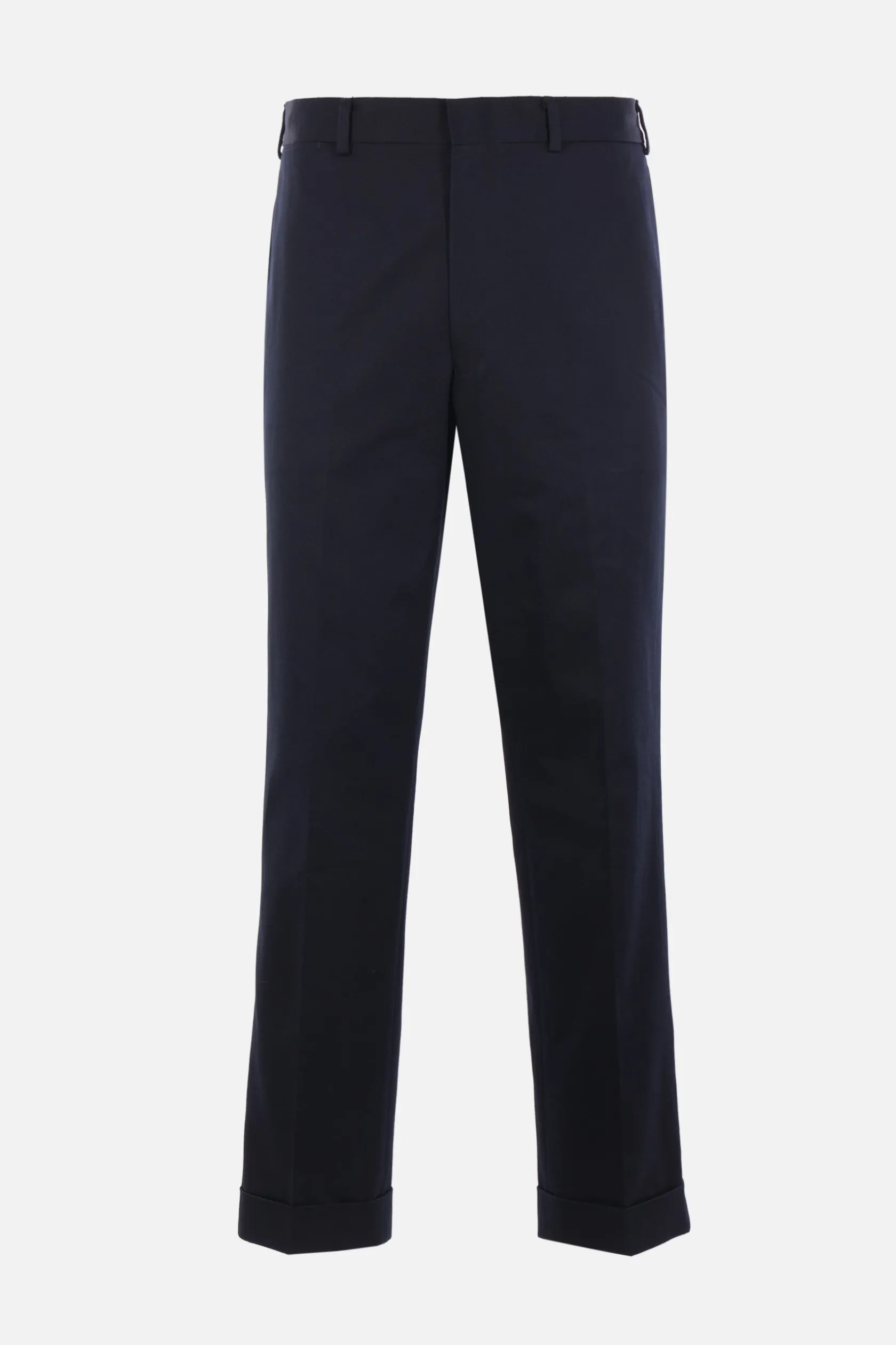 Pantaloni>J.PRESS pantalone chino in gabardine con risvolti Blu