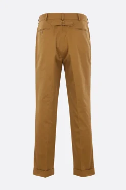 Pantaloni>J.PRESS pantalone chino in gabardine con risvolti Neutro