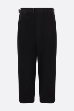 Pantaloni>YOHJI YAMAMOTO pantalone con pinces in gabardine Nero