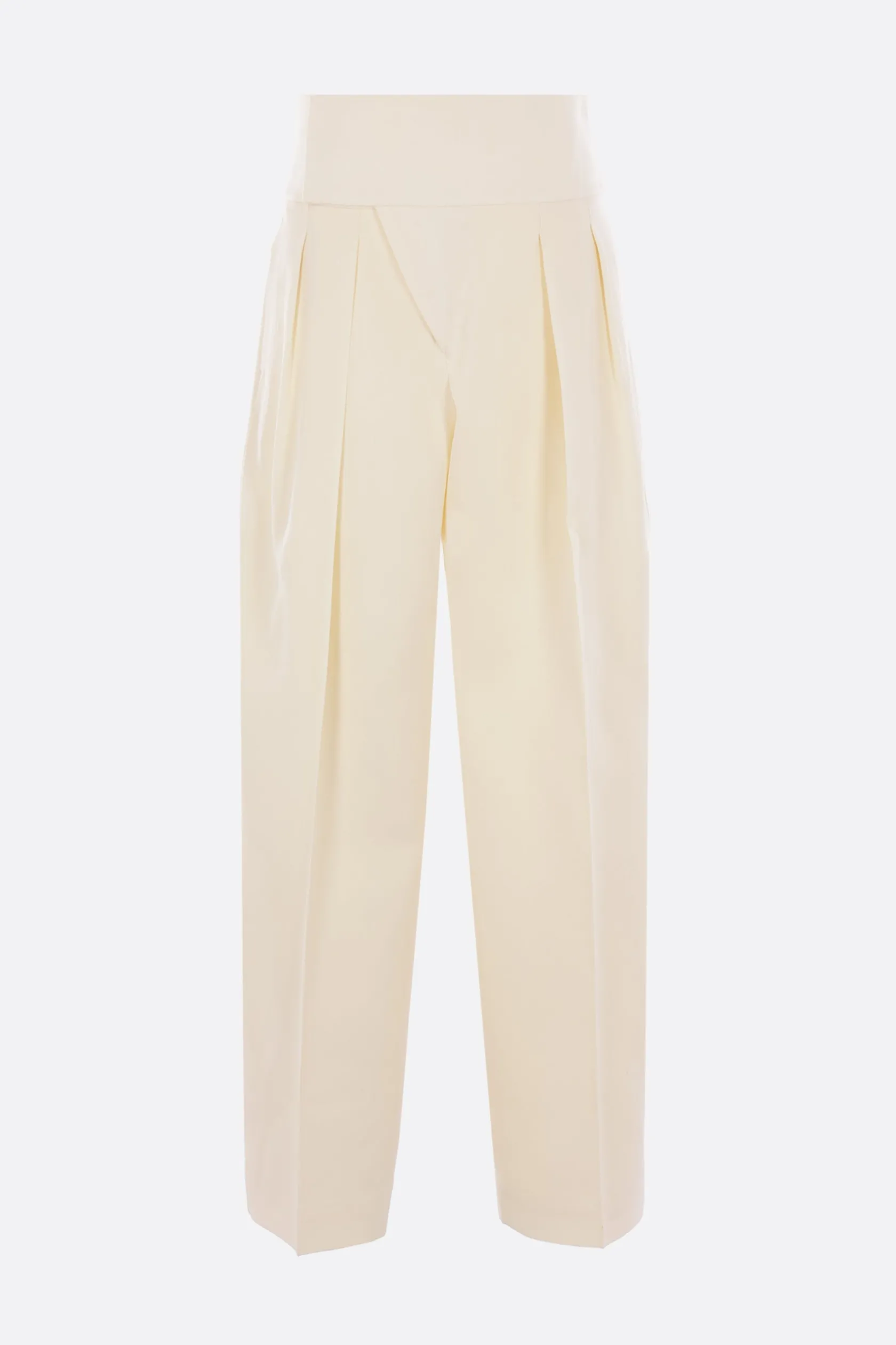 Pantaloni>JIL SANDER pantalone con pinces in misto seta Neutro