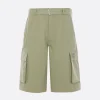 Pantaloni>MAISON KITSUNÉ pantalone corto cargo in denim con cintura Verde