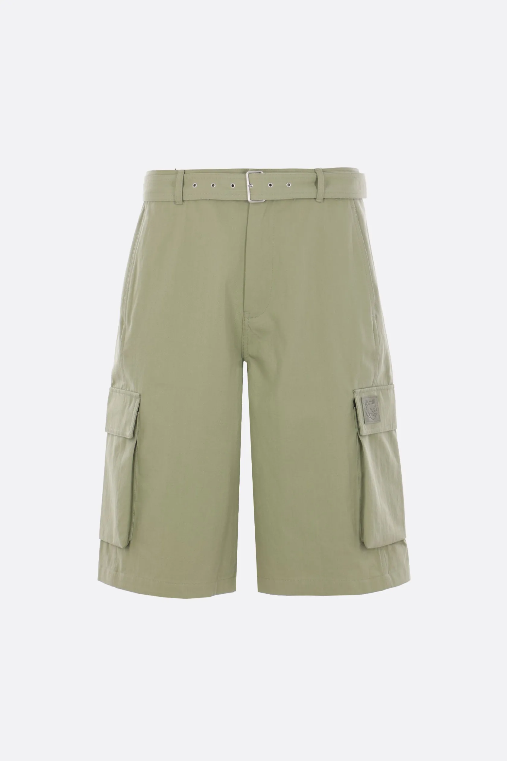 Pantaloni>MAISON KITSUNÉ pantalone corto cargo in denim con cintura Verde