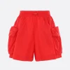 Pantaloni>SIMONE ROCHA pantalone corto cargo in nylon Rosso