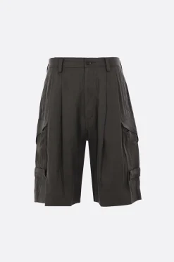 Pantaloni>ZIGGY CHEN pantalone corto cargo in misto canapa Grigio