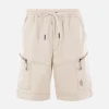 Pantaloni>MONCLER GRENOBLE pantalone corto cargo in drill di cotone Neutro