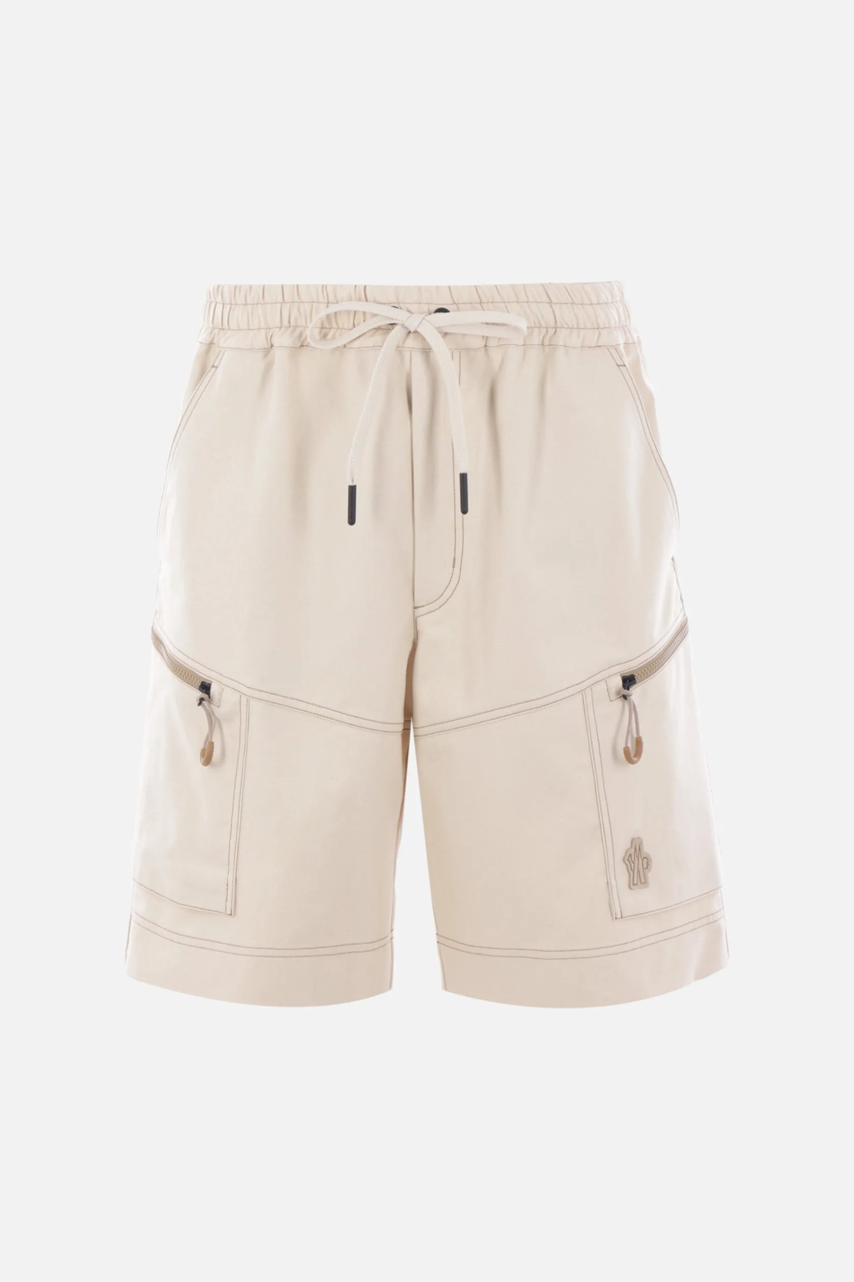 Pantaloni>MONCLER GRENOBLE pantalone corto cargo in drill di cotone Neutro
