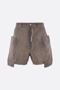 Pantaloni>RICK OWENS DRKSHDW pantalone corto cargo Stefan in canvas Grigio